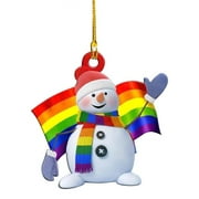 PUTEQ Christmas Wood Pendant Xmas Tree Hanging Decoration Rainbow Pride Props