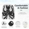 thumbnail image 3 of Fotbe Abstract Ink Octopus Traje de Baño para Hombre – Shorts de Natación de Secado Rápido con Forro y Bolsillos-Large, 3 of 6