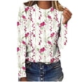 thumbnail image 2 of Plus Size Shirt for Women 2024 Fashion Printed Casual Loose Round Neck Long Sleeve T-shirt Plus Size Tops Blouse, 2 of 4