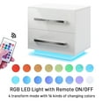 thumbnail image 4 of Hommpa 2 Drawers Nightstand Set of 2 High Gloss LED Light Bedside Table with Handle Modern White Led Nightstands Smart Night Stands Bed Side Table for Bedroom Furniture, 4 of 11