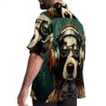 thumbnail image 3 of Retro Dog Men's Casual Poplin Button Down Short Sleeve Shirts for Summer Beach - Unisex, 3 of 6