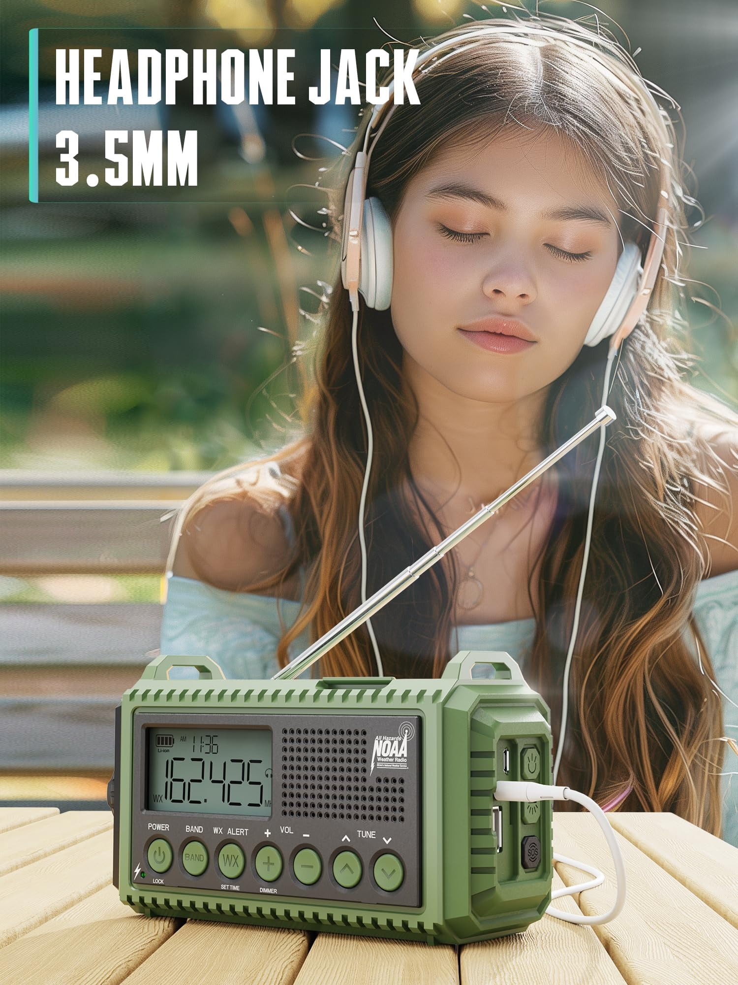 12000mah Emergency Radio - Auto Noaa Weather Alert  Solar Hand Crank Am/fm/sw/noaa Flashlight Phone Sos Siren Kit For Camping Storms Power Outages