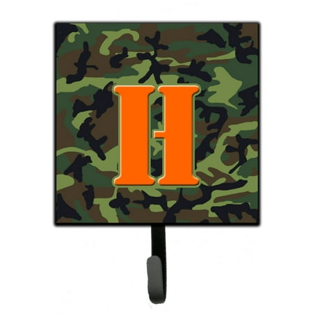 

Carolines Treasures CJ1030-HSH4 Letter H Monogram - Camo Green Leash or Key Holder 7Hx4.25W multicolor