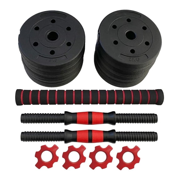 Set de pesas de vinil de 15 kg con barras Athletic Works WMW-7943-15KG