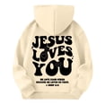 thumbnail image 6 of Grblisyd Boys Girls Graphic Hoodies Cute JESUS LOVES YOU Letter Print Long Sleeve Pullover Hoodie Sweatshirt, 6 of 6