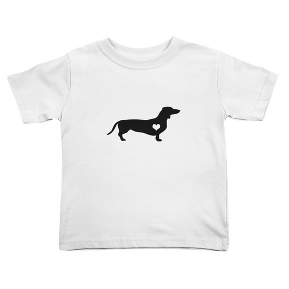 Dachshund Love Cute Toddler Tshirts for Boys Girls (White, Youth M)