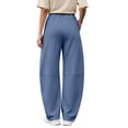 thumbnail image 6 of Ynynloco Women's Baggy Wide Leg Pants High Waisted Athletic Sweat Pants Fall Winter Baggy Workout Pant with 2 Pocket, 6 of 9