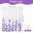thumbnail image 3 of Dznils Purple Eucalyptus Fabric Shower Curtain, Modern Floral Bathroom Curtain with Hooks, 72" x 72", 3 of 11