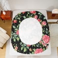thumbnail image 5 of Homewish Rustic Rose Flower Twin Sheet Sets,Country Plant Twin Fitted Sheet,Pink Green Black 03 For Girl Kids,Breathable Home Decor,3pcs, 5 of 7