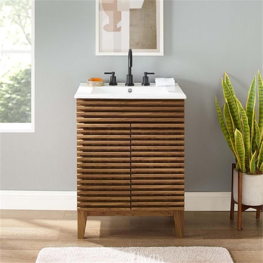 Allora Modern Wood Bathroom Vanity wi...