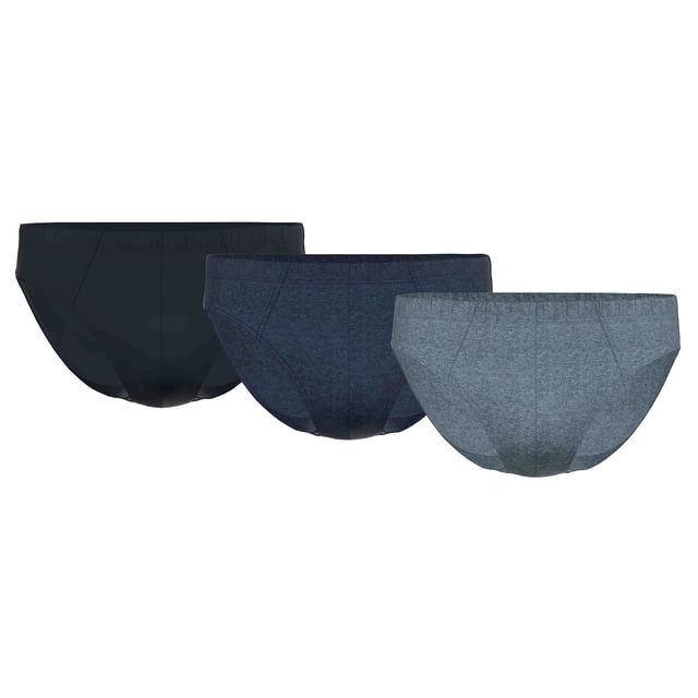 Seidensticker Braguitas para hombre, paquete de 3 - Paquete de 3 braguitas, jersey sencillo, mezcla de algodón, color liso Negro/Azul M (Medium)