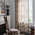 thumbnail image 2 of Botanical Print Semi-Blackout Window Curtains 2 Panels Farmhouse Style Cotton Linen Darkening Curtains with Grommet Window Drapes for Living Room Bedroom (59.06" W x 62.99" L), 2 of 5