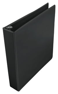 School Smart Polypropylene Round Ring View Binder, 1-1/2 Inch, Black