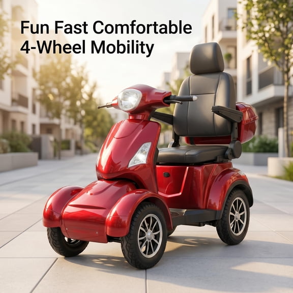 Mobility Scooter,26 Miles Range Powered Wheelchair,3-Speed Adjustable,4-Wheel Electric Vehicle with 48v Durable Battery for Adults Seniors Use