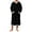 Black, variant on Mens Hooded Bathrobe Winter Warm Fleece Lined Sleep Gowns Soft Flannel Nightgown Long Sleeve Sleep Shirt with Pocket