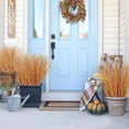 thumbnail image 3 of Zukuco 16PCS Fake Autumn Red Grass Decor Artificial Grass Plants Outdoor Artificial Tall Shrubs Wheat Grass Greenery Stems Faux UV Resistant Grass Artificial Plant for Outdoor Indoor Home Decor, 3 of 7
