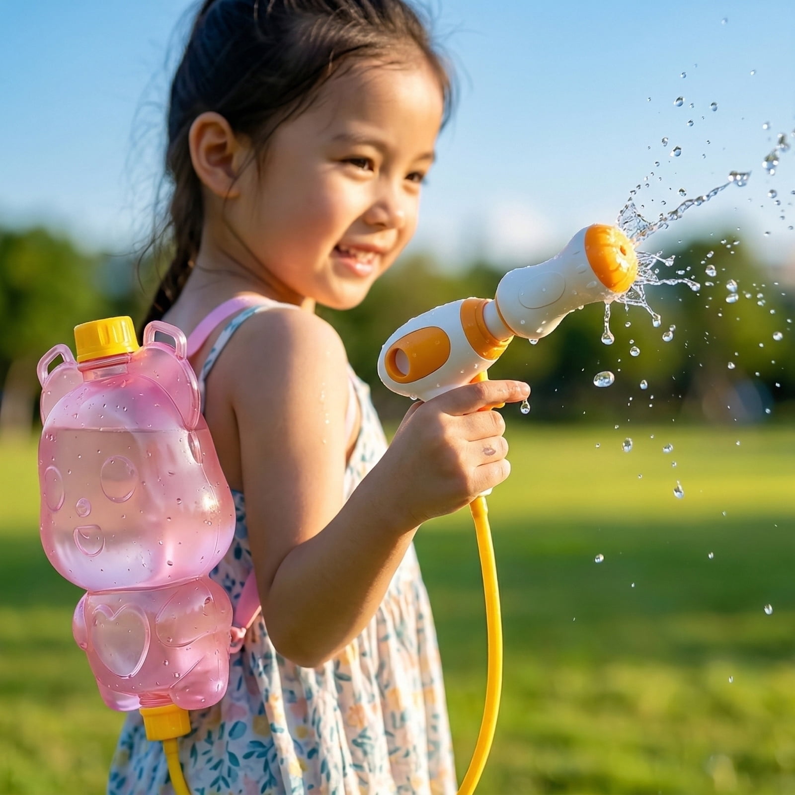 Bear Backpack Water Guns - Adorable Bear Shape Water Blaster with Tank, Hands-Free Backpack Squirt Guns for Summer Outdoor Water Play