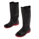 thumbnail image 5 of Botas de lluvia para hombre, impermeables, transpirables, resistentes al desgaste, antideslizantes, con agarre fuerte, altas, con felpa para exteriores, negras con suela roja, talla 41, 5 of 14
