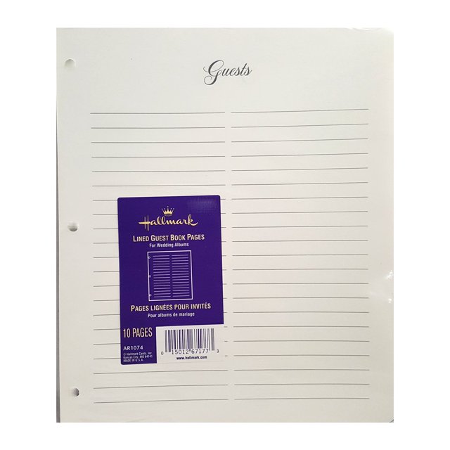 Hallmark Lined Guest Book Pages For Wedding Album AR1074