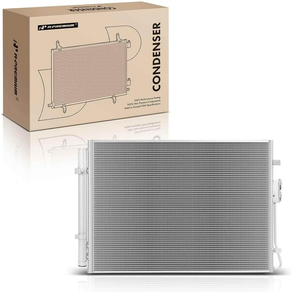 A-Premium A/C Condenser Compatible with 2021 2022 2023 2024 Hyundai Palisade, with Receiver Drier & Bracket