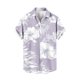 thumbnail image 4 of Blusa y camisa de manga corta con cuello vuelto para hombre, informal, a la moda, con estampado de bolsillo y botones, de poliéster., 4 of 6