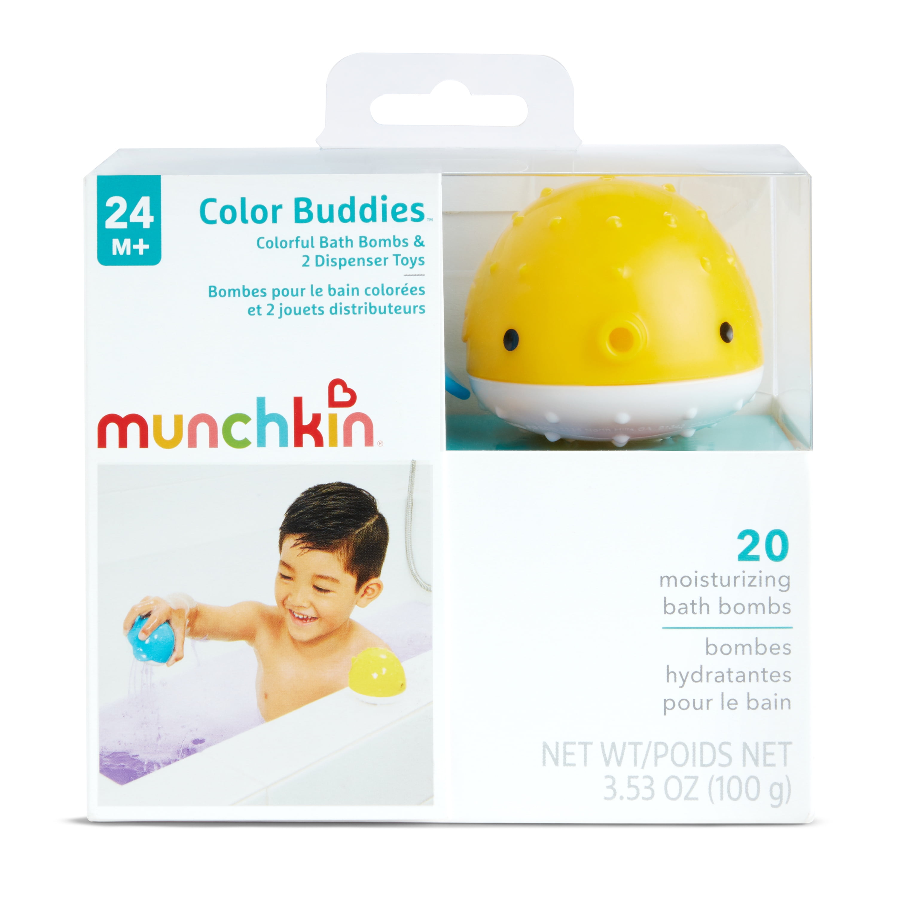 Munchkin munchkin color buddies moisturizing bath water color tablets & 2  toy dispensers, 20 tablets