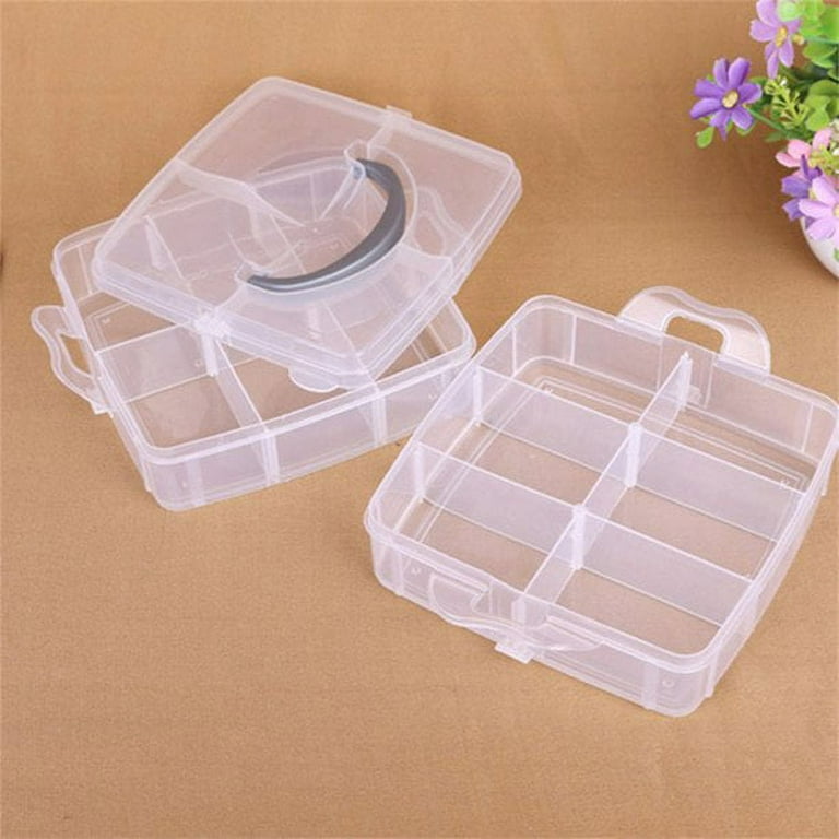 Lifewit 2 Pack 36 Grids Clear Stackable Plastic Organizer Storage Box  Container with Adjustable Dividers for