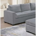 thumbnail image 5 of Miekor Furniture Modern Functional Light Gray Corduroy Upholstered Sectional Set Living Room One Arm Loveseat Wedge Console Ottoman 4pc Couch Sofa Set MK4727, 5 of 8
