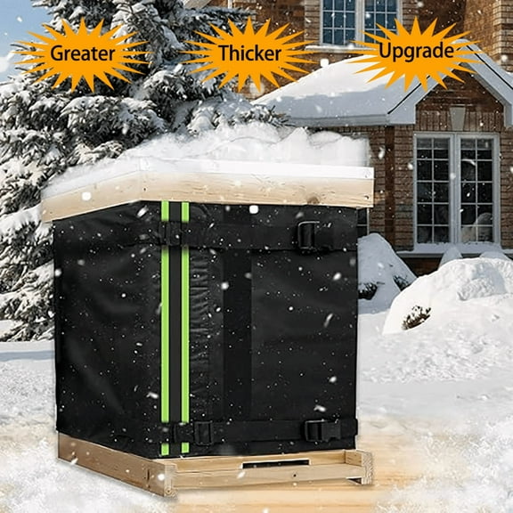 Winter Bee Hive Wrap,75.98" x 23.6"inch Adjustable Beehive Wrap Beekeeping Supplies for 2 Deep Hive Boxes, , 600D Oxford Insulated Cover, Waterproof, Windproof, Lightweight,Reusable