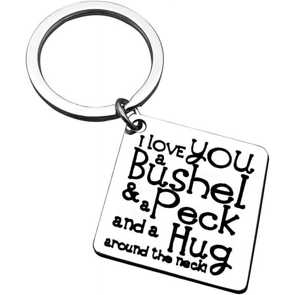 Grandma Inspirational Gifts for Birthday Keychain from Granddaughter Grandson I love You A bushel and A peck Keychain Gifts for Her from Son Daughter Mother's Day Gifts for Women Mother
