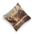 thumbnail image 5 of Fall Decor House Decor Pillow Covers 16*16in Crystal Velvet Sofa Cover Soft and Comfortable Shrink-Resistant Holiday Gifts Little Bull with Flowers, 5 of 7