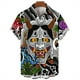 thumbnail image 3 of Camisa vintage japonesa con estampado 3D de samurái para hombre, camisa de manga corta de gran tamaño con solapa y botones, estilo callejero, 3 of 5