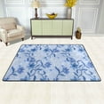 thumbnail image 3 of YFYANG 36"x24" Non-Slip Flannel Carpet Doormat, Living Room Bedroom Office Decorative Area Rugs, Indoor Blue Abstract Vintage Floral Texture Pattern Floor Mats, 3 of 7