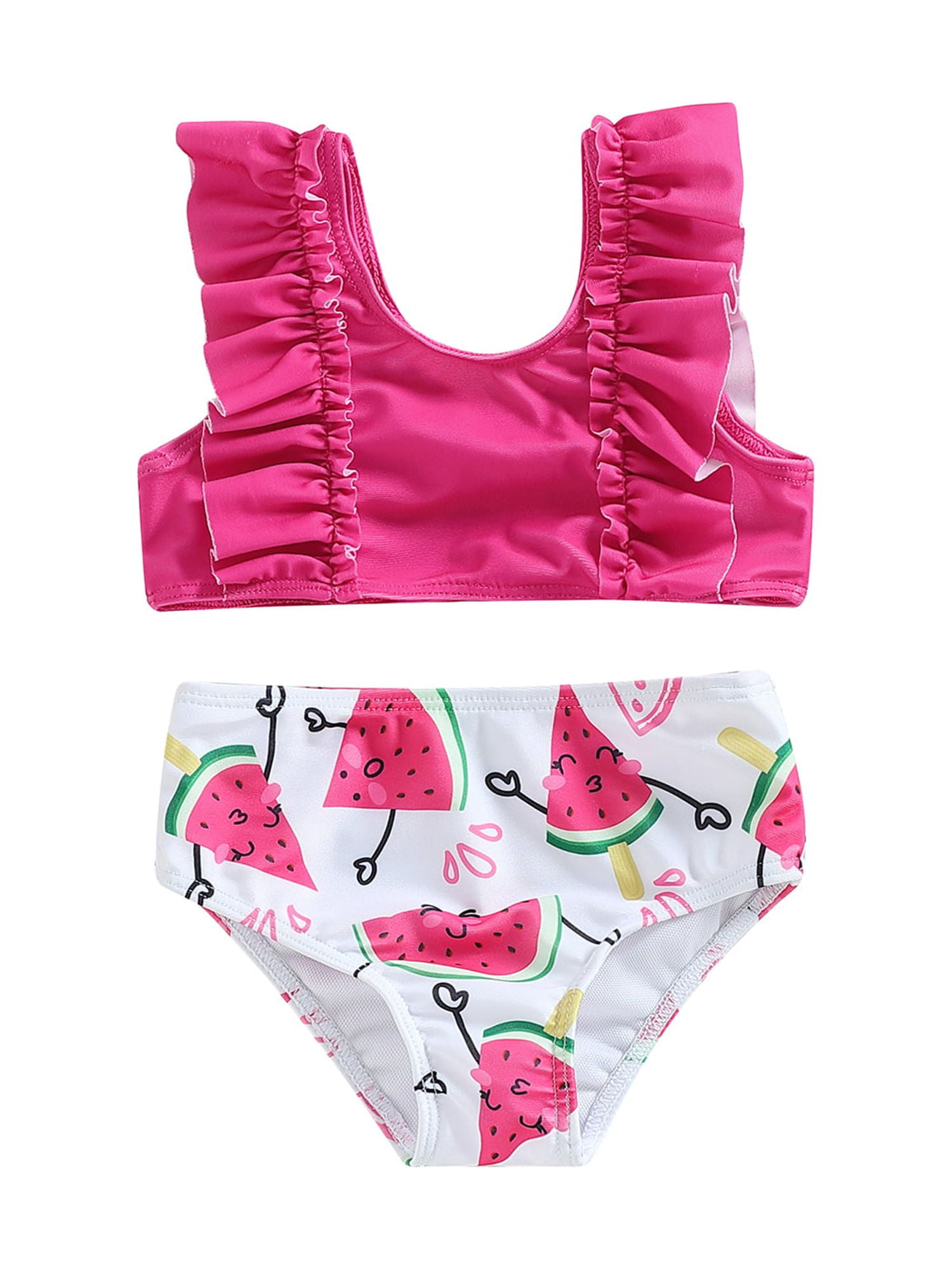 Bagilaanoe Little Girls Swimsuits 3 Piece Bikinis Set Sleeveless ...
