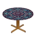 thumbnail image 3 of PIKWEEK Mandala Ethnic Round Fitted Tablecloth  Fitted Table Cloth for Round Table Waterproof Wipeable Round Elastic Table Cloth Circular Table Cover with Elastic Edge, 3 of 7