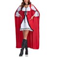 thumbnail image 4 of Mrat Women's 2 Piece Storybook Red-Riding Hood Costume Lace Trimmed Dress Cape Set Halloween Costume S-46 Red-a XL, 4 of 6