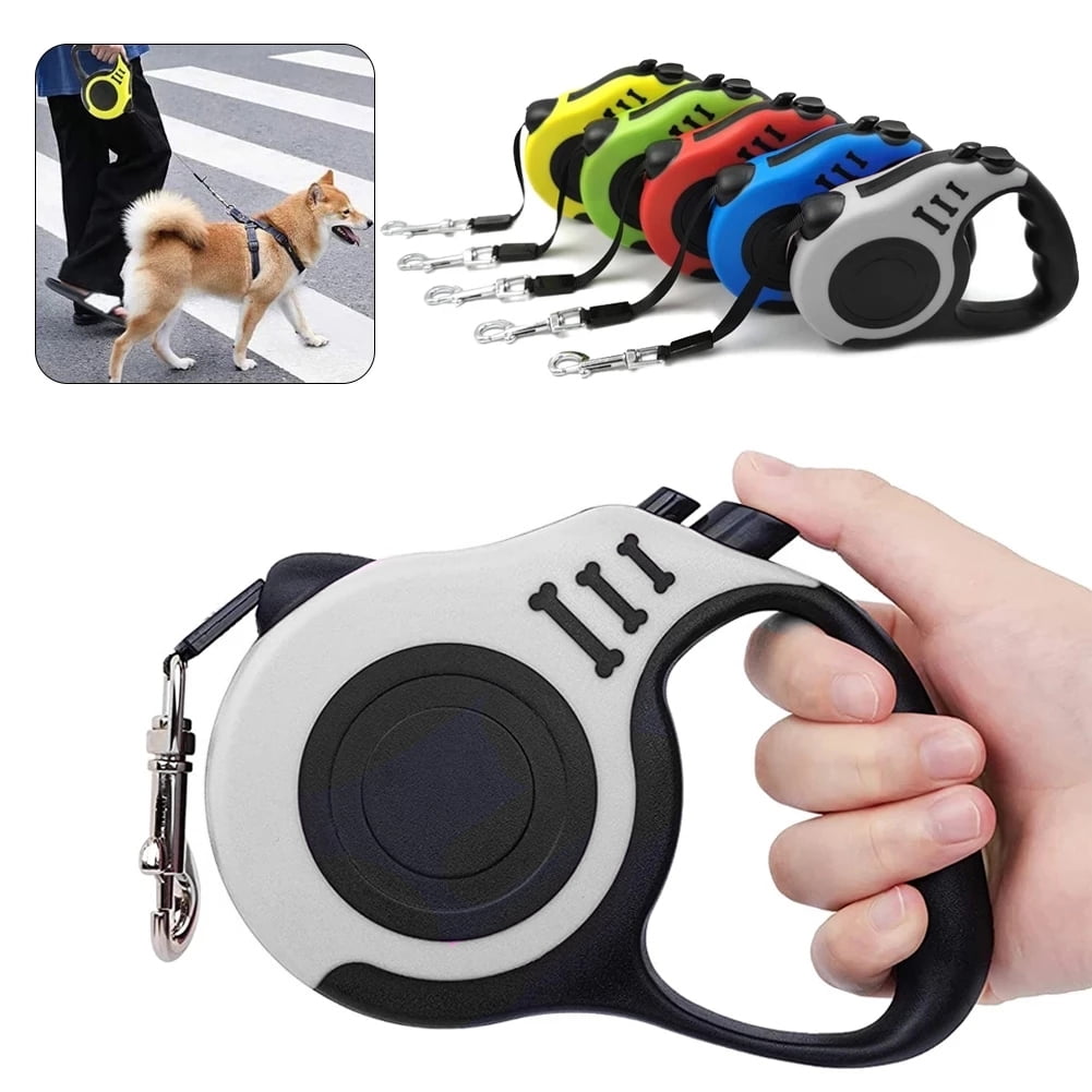 3m Retractable Dog Leash, Pet Walking Leash With Anti-slip Handle, Strong  Nylon Tape, One-handed One Button Lock & Release, Suitable For Small Medium