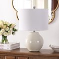 thumbnail image 1 of Safavieh Lighting Collection Zaid Ivory Ceramic 22-inch Bedroom Living Room Home Office Desk Nightstand Table Lamp (LED Bulb Included), 1 of 5