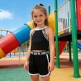 thumbnail image 5 of FYDUU Toddler Girl Summer Clothes Sleeveless Athletic Tank Tops And Shorts Set Casual Playwear Two Piece Outfit Comfy Sports Suit 2-3 Years, 5 of 7