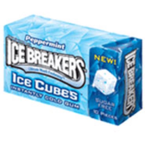 Ice Breakers, Ice Cubes Sugar Free Peppermint Gum, 10 Pieces (Pack of 8