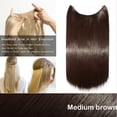 thumbnail image 2 of 20” Invisible Wire Hair Extensions Miracle Secret Fish Line Hairpieces Silky Straight Synthetic hair, 2 of 4