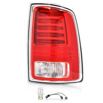 CROSSDESIGN LED Tail Light w/Bulbs Chrome Right Passenger Side Fit for Dodge Ram 1500 2013-2018/Dodge Ram 2500 3500 2014-2018/1500 Classic 2019-2022 Tail Lamp
