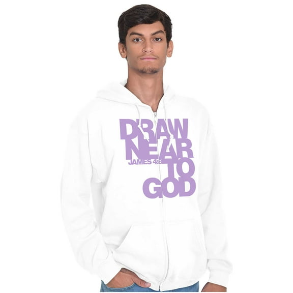 Christian Faith Draw Near to God Zip Up Hoodie Men's Women's Brisco Brands S