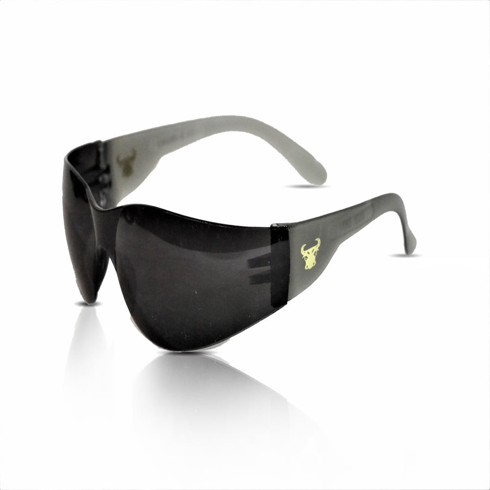 G & F Products Safety Glasses, Smoke Polycarbonate Lens, Impact Resistant, Black Frame, 12 Pack