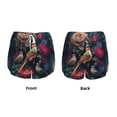 thumbnail image 3 of Pofeuu Colorful Rose Bird Print Women's Athletic Shorts Running Workout Shorts Tummy Control Quick Dry Gym Shorts with Pockets Double layer sports shorts-Small, 3 of 7
