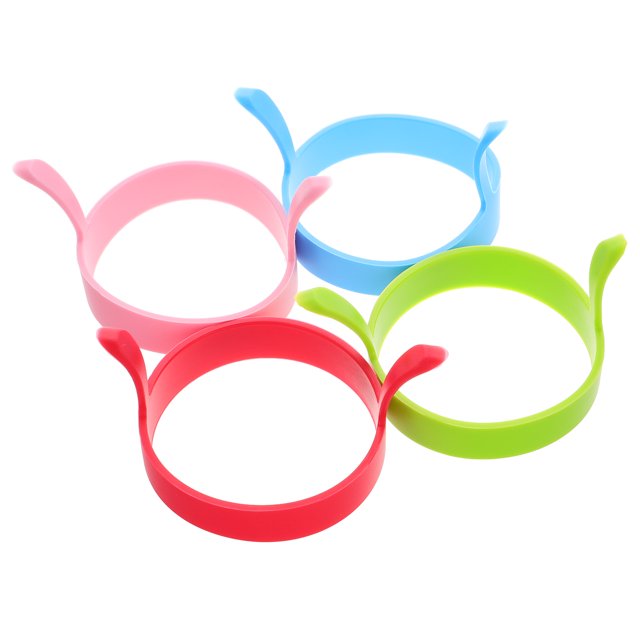 Greenadscape 4Pcs Nonstick Fried Egg Rings Pink for Breakfast Egg Molds Silicone