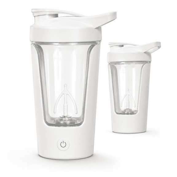 ABPETE Electric Protein Shaker Bottle, Tritan - BPA Free, USB Rechargeable Protein Shake Mixer, Portable Mixer Cup Auto Mixing Mug for Protein Shakes and Coffee, 15 oz (White)