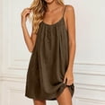 thumbnail image 7 of Backless Cami Dress for Women Short Mini Backless Dress Sleeveless Cami Lounge Dress Above Knee House Dress, 7 of 7