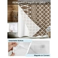 thumbnail image 3 of No Hook Cloth Fabric Shower Curtain with Snap in Liner, Brown Moroccon Waterproof Shower Curtains Set with See Through Top Window, Retro Country Minimalist Abstract Motifs Bath Curtains 66"x72", 3 of 6