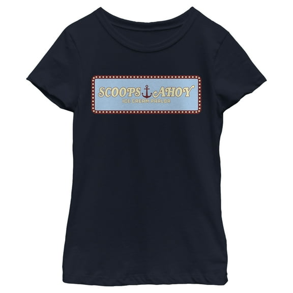 Netflix Girl's Stranger Things Scoops Ahoy Logo Graphic T-Shirt